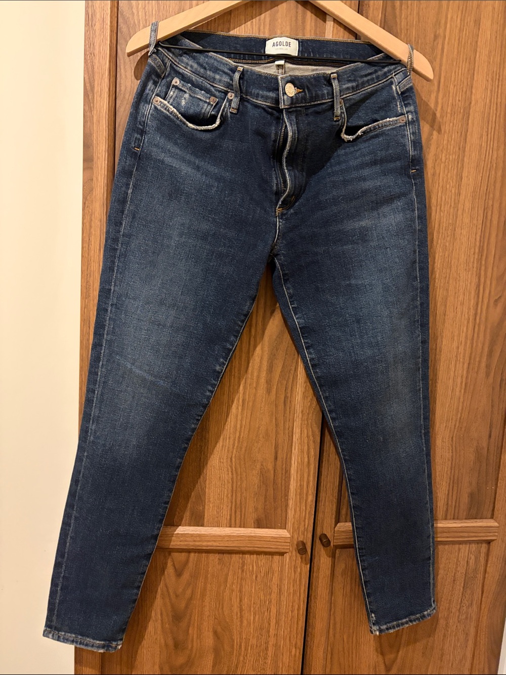 Agolde Dark Indigo High-Rise Skinny Jeans